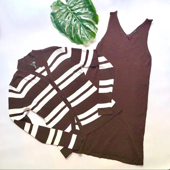 Banana Republic Vintage 2pcs Elegant Coordinated Knit Dress Cardigan Set - Picture 3 of 12